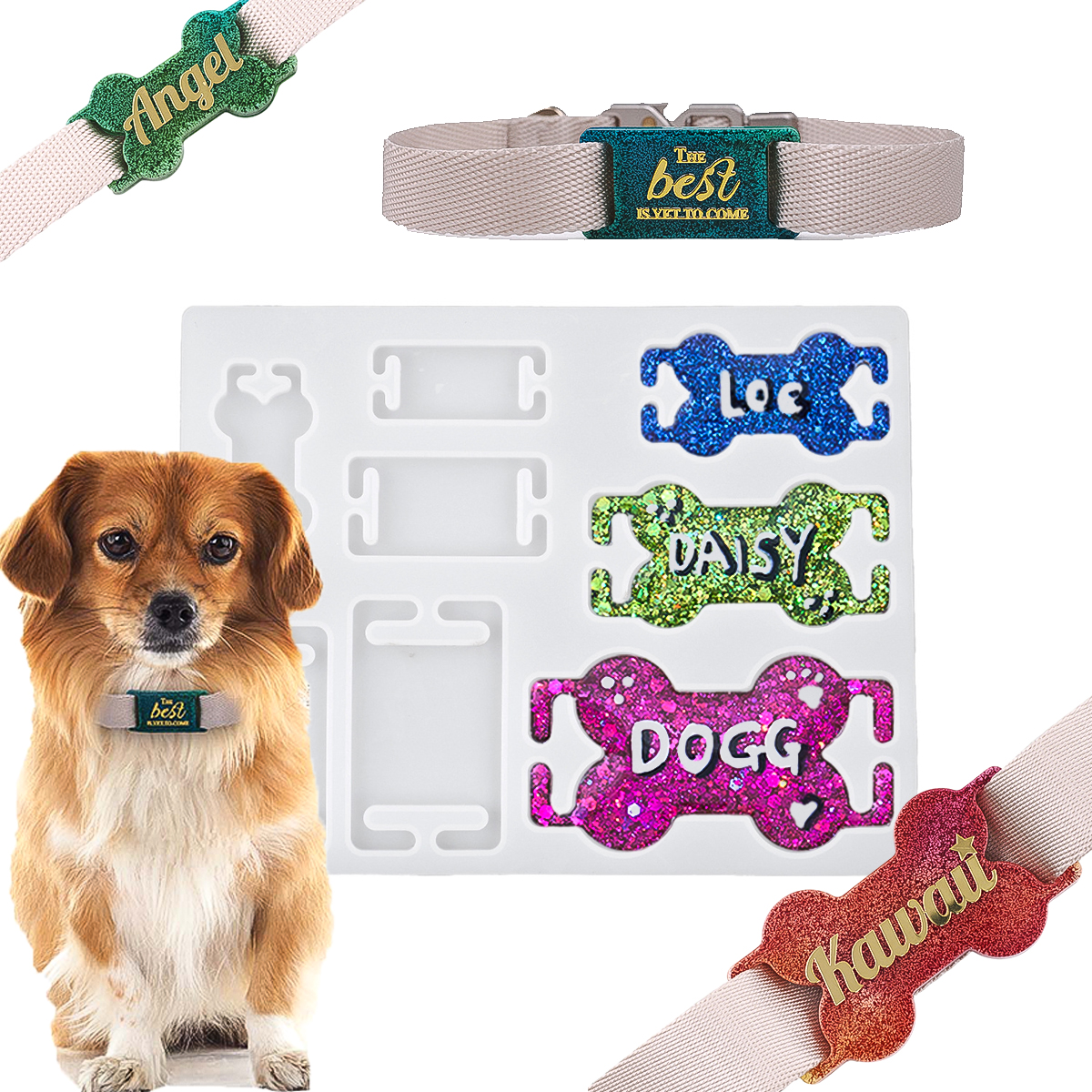DIY Cat Dog ID Tag Silicone Mo - Pet Portrait Custom reseña y precio