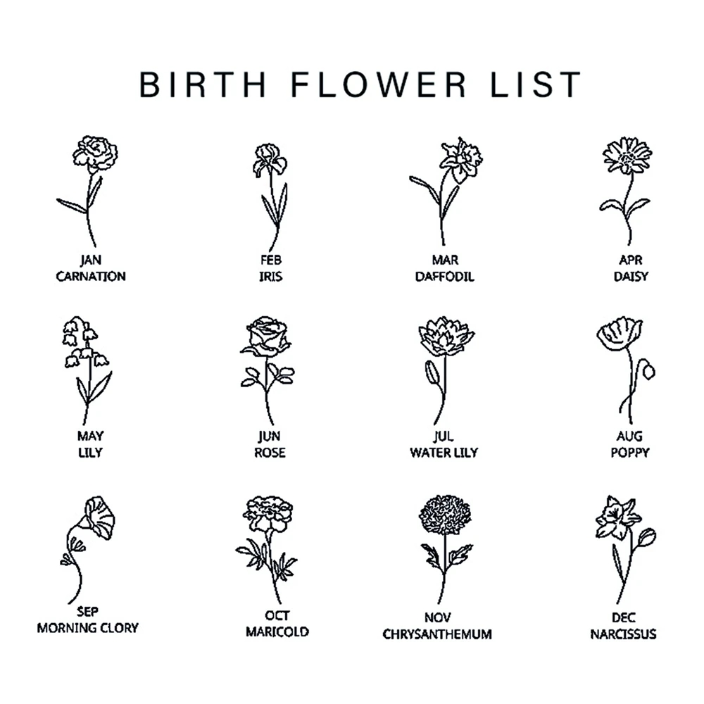 Custom Birth Month Flower Neck - Birth Flower Necklace reseña y precio