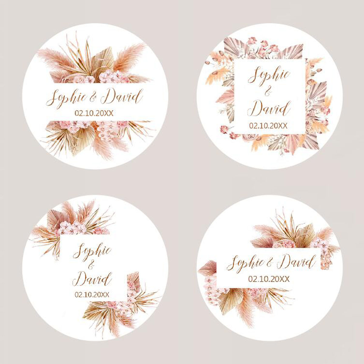 96Pcs Pampas Grass Stickers fo - Personalised Candle Label reseña y precio