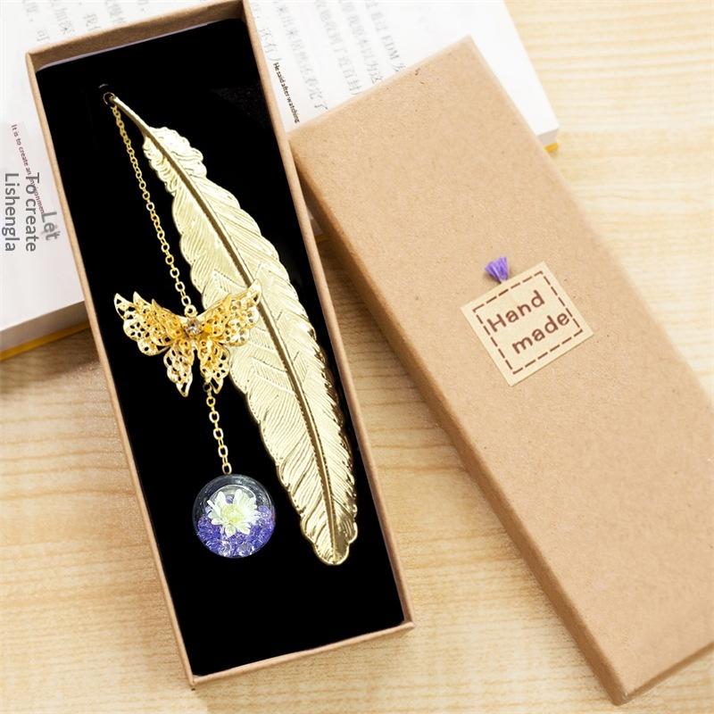 1PC Metal Bookmark Creative Im - Dried Flower Bookmark reseña y precio