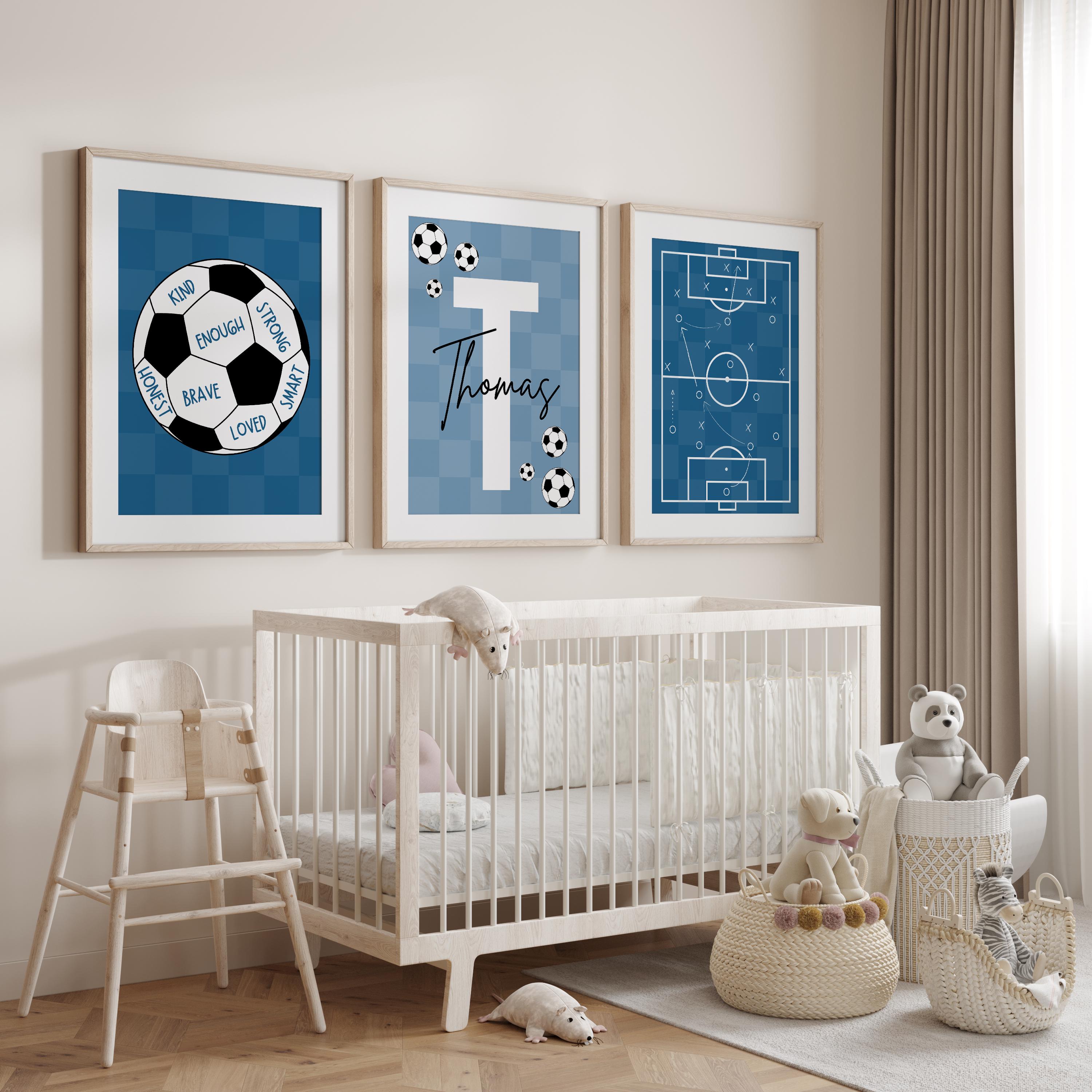Custom Soccer Wall Art Set Aff - Personalized Name Box reseña y precio