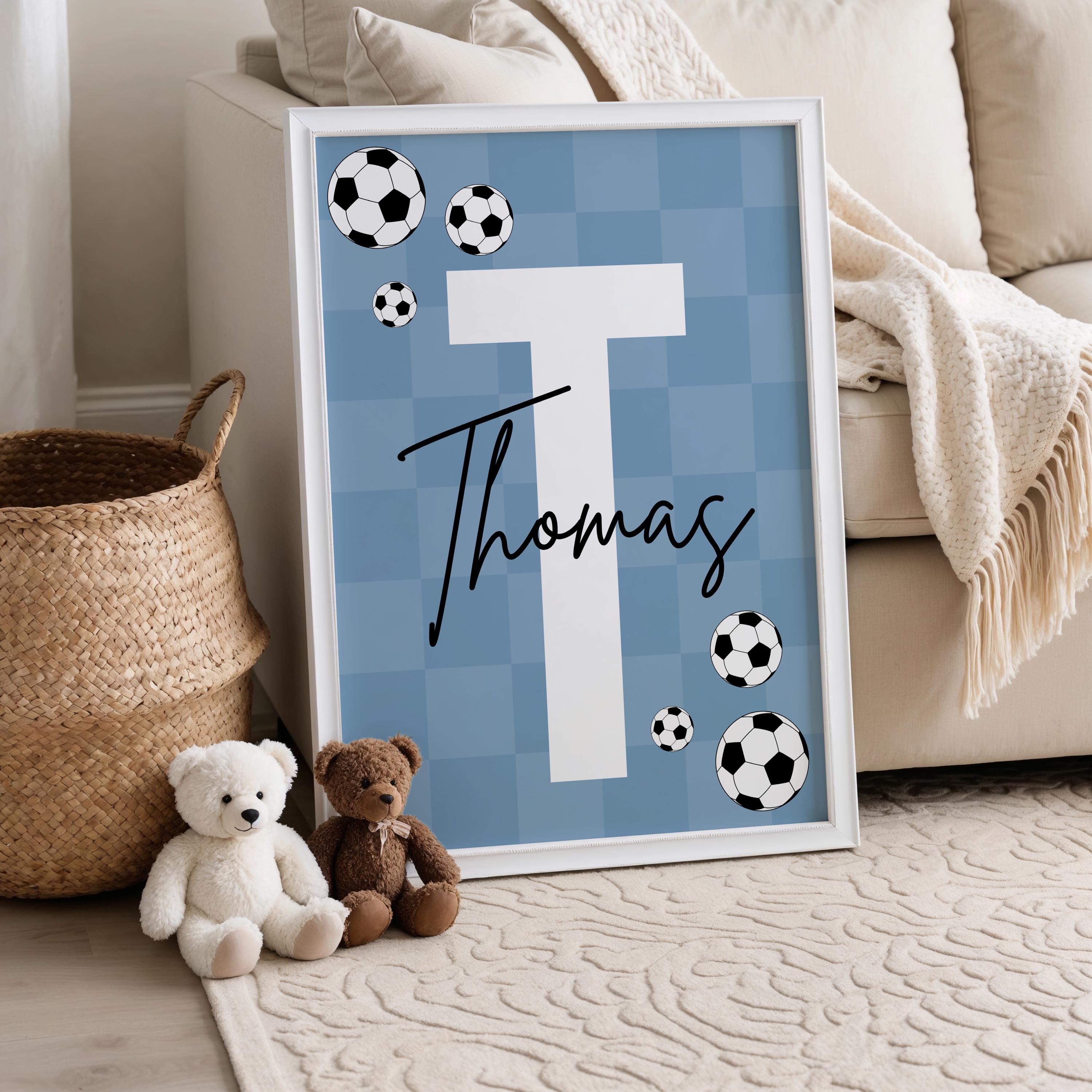 Custom Soccer Wall Art Set Aff - Personalized Name Box reseña y precio