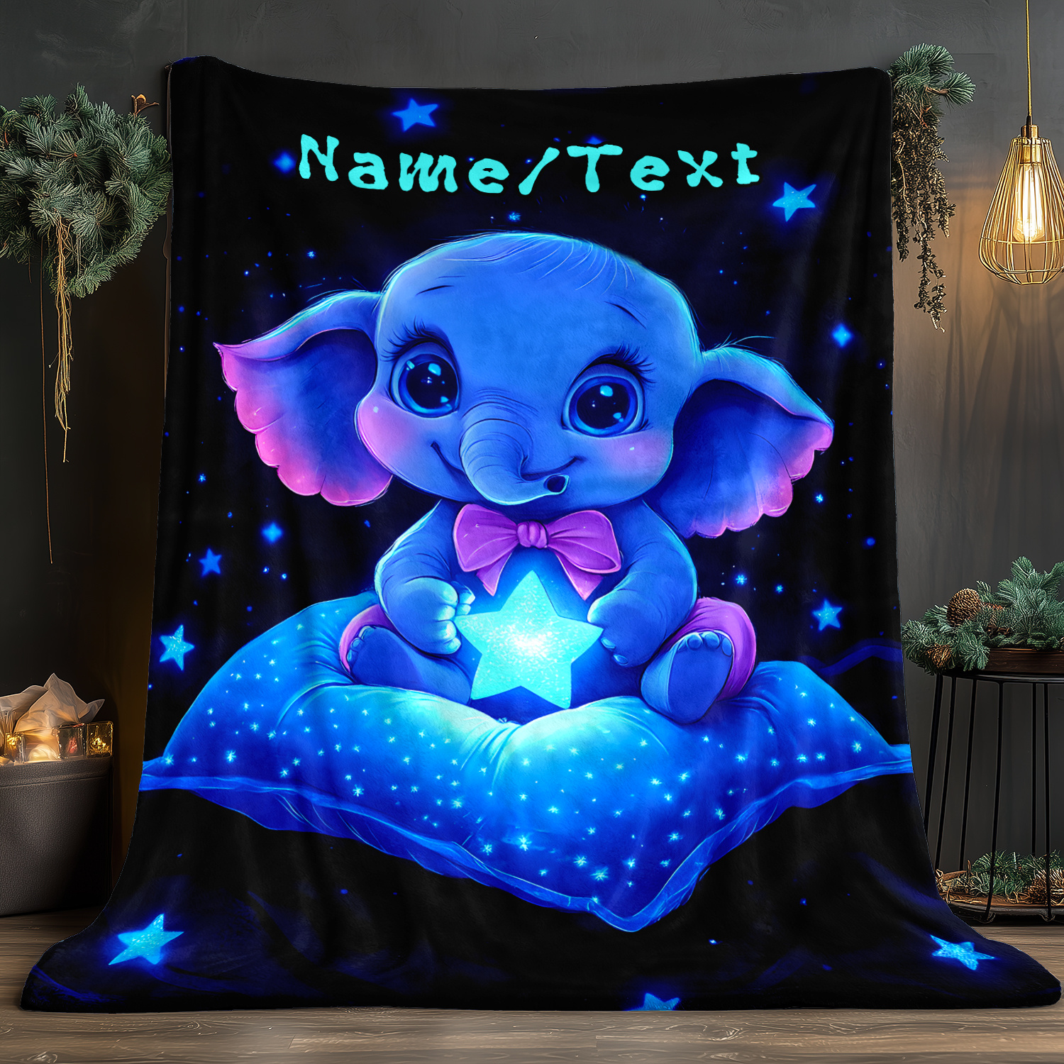 Personalized Cute Blue Elephan - Custom Night Sky reseña y precio