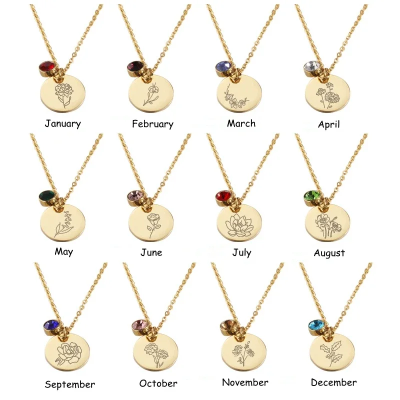Birth Month Flowers Clipart Fl - Birth Flower Necklace reseña y precio