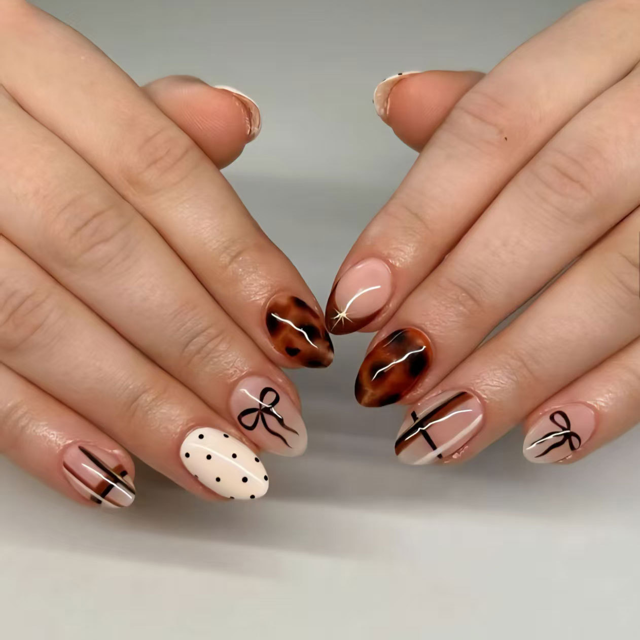 24pcs Flower False Nails Brown - Pressed Flower Art reseña y precio