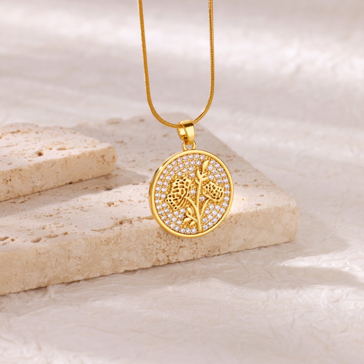 Zircon Flower Necklaces For Wo - Birth Flower Necklace reseña y precio