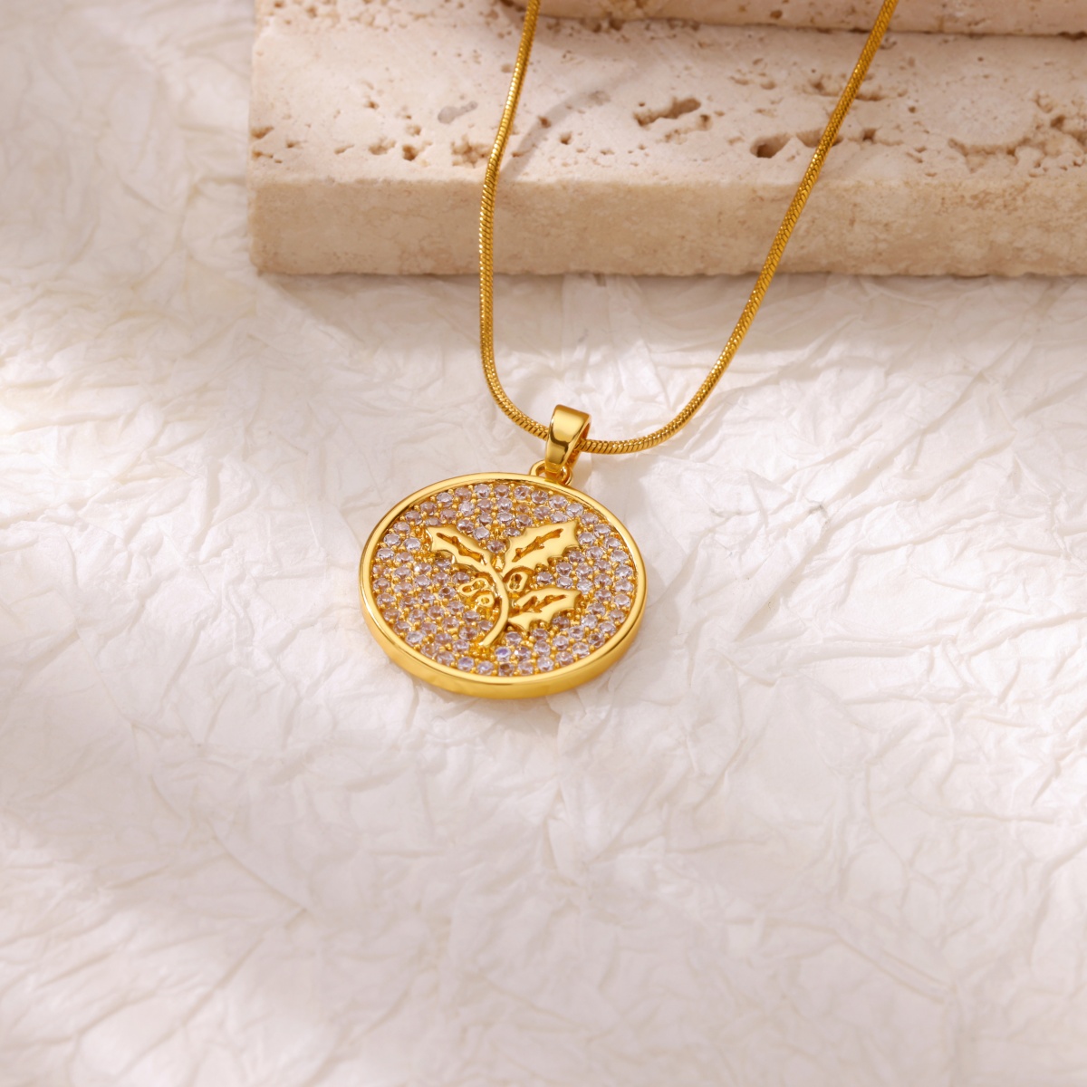 Zircon Flower Necklaces For Wo - Birth Flower Necklace reseña y precio