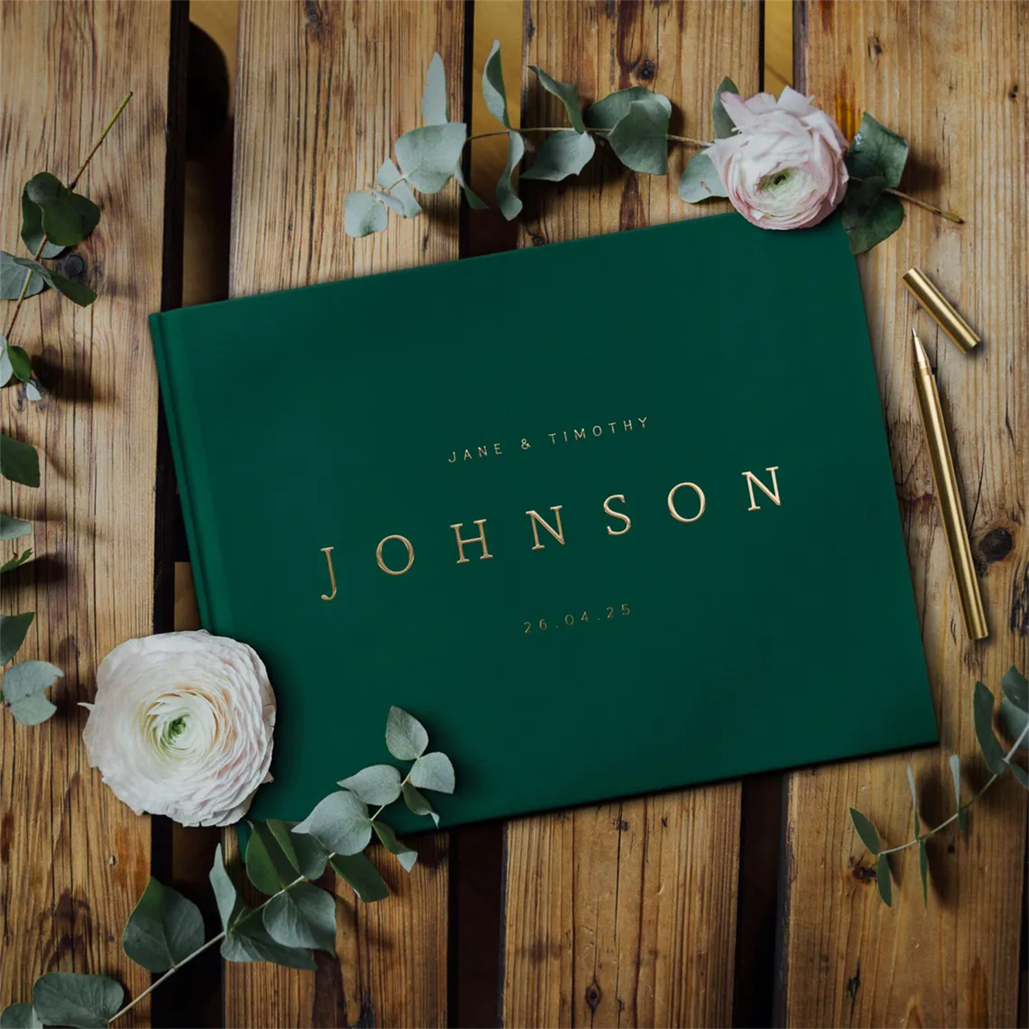 Rustic Floral Wedding Guestboo - Custom Photo Book reseña y precio