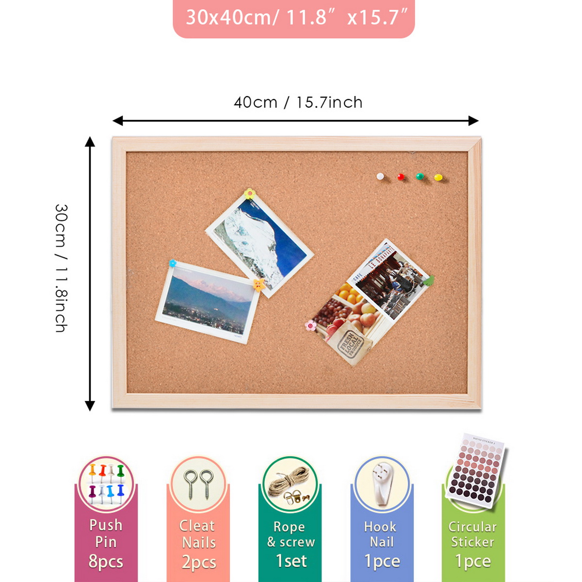 Vintage Pine Wood Frame Cork B - Engraved Wood Frame reseña y precio