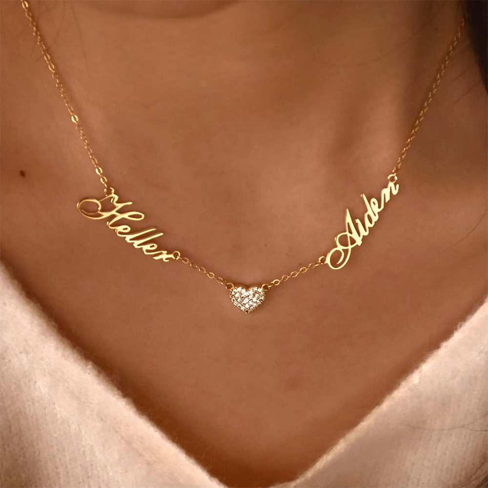Custom Two Name Necklace For W - Name Necklace Custom reseña y precio