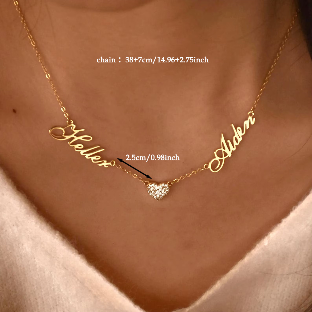 Custom Two Name Necklace For W - Name Necklace Custom reseña y precio