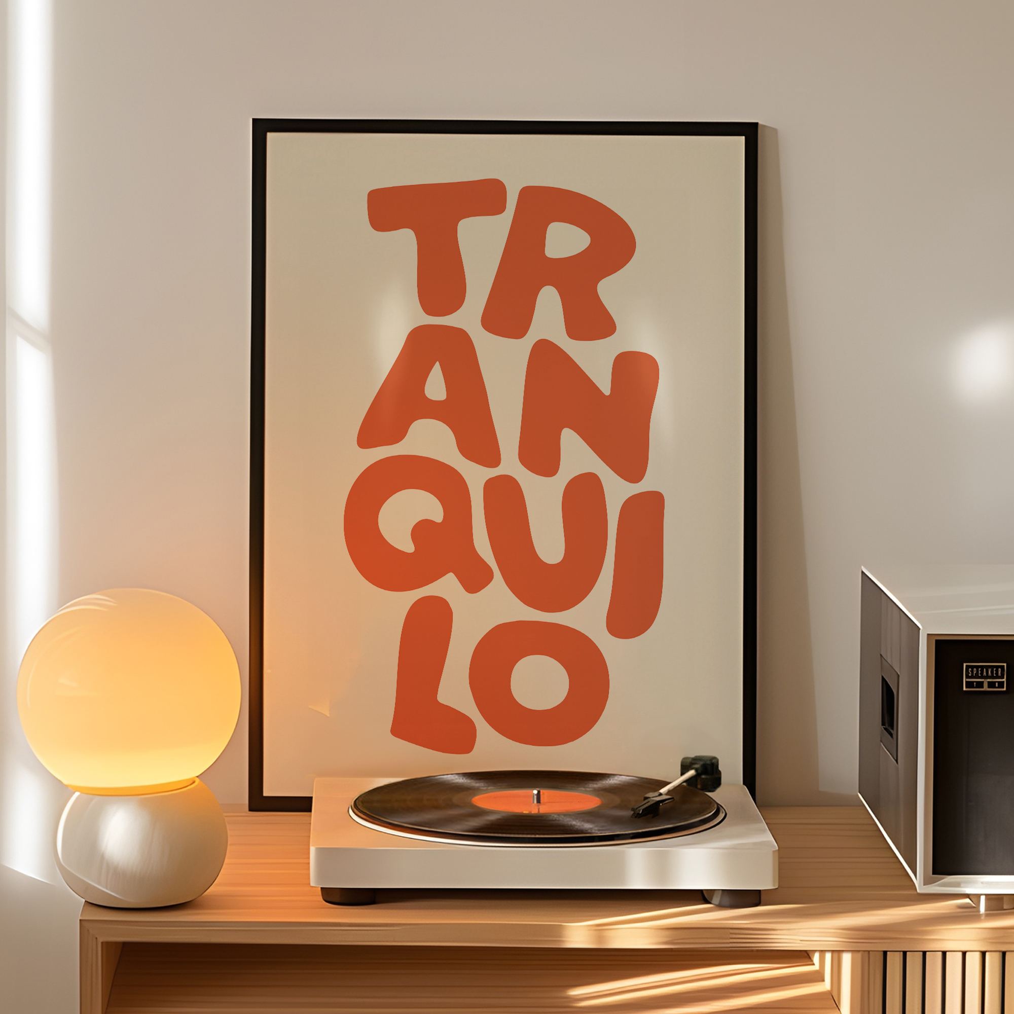 Boho Tranquilo Orange Cream Re - Custom Map Poster reseña y precio