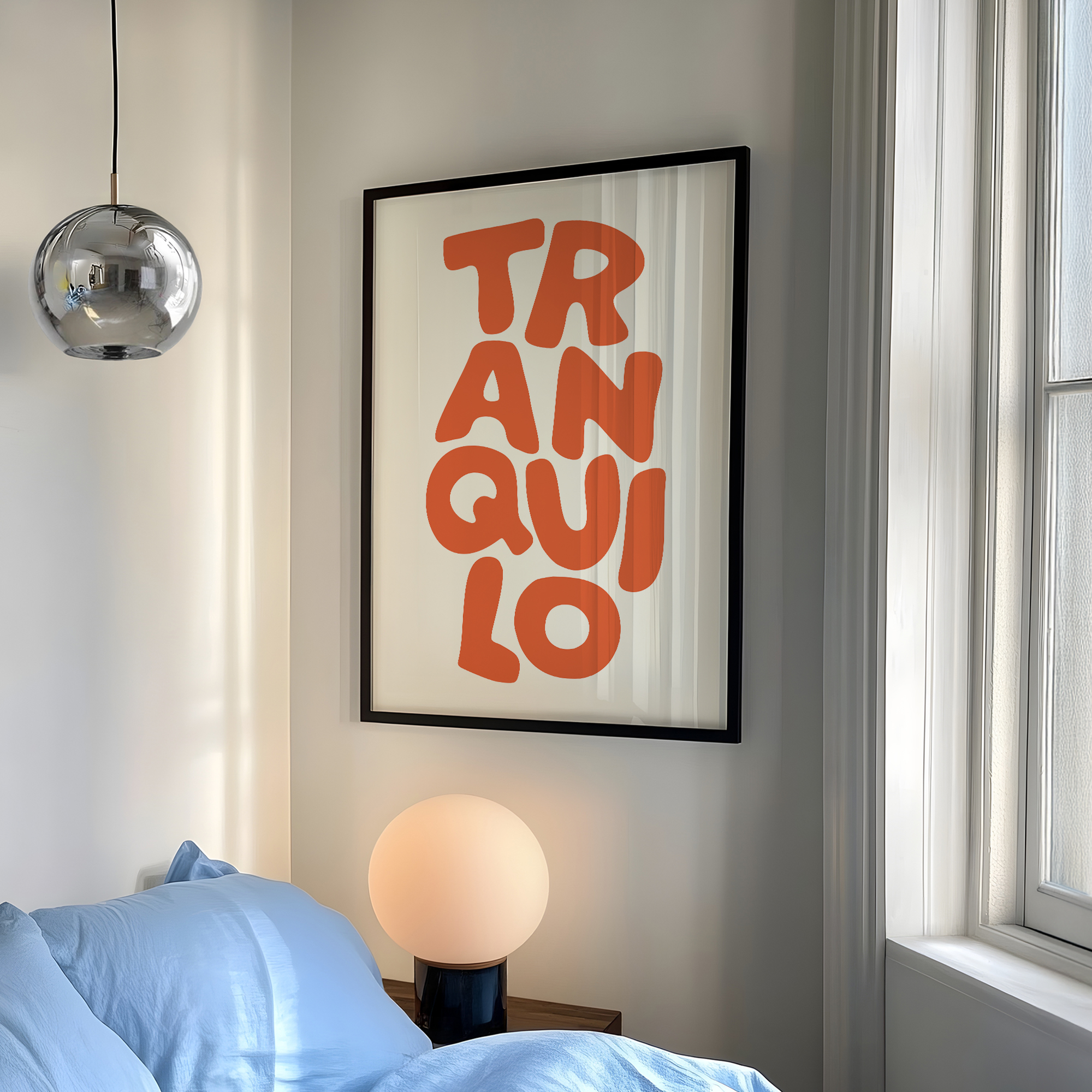 Boho Tranquilo Orange Cream Re - Custom Map Poster reseña y precio