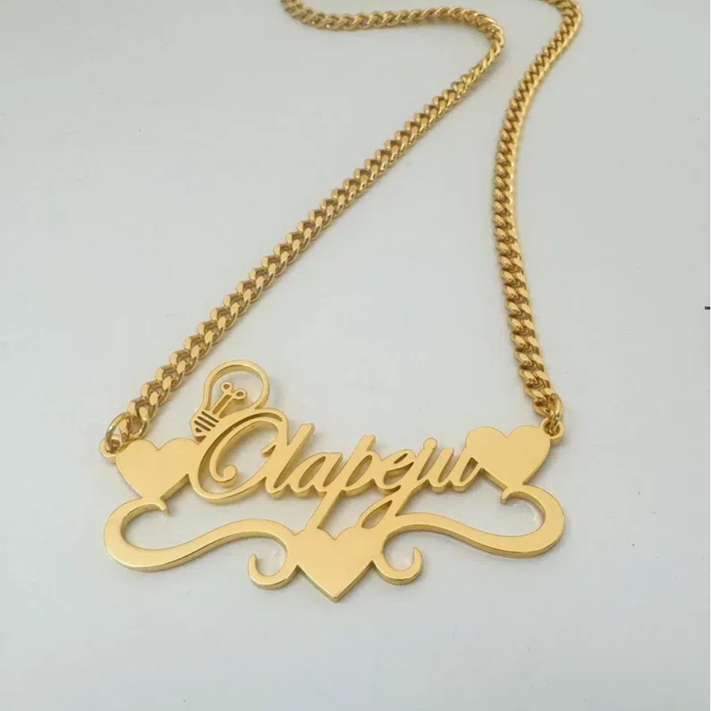 Handcrafted Gold Color Name Ne - Name Necklace Custom reseña y precio