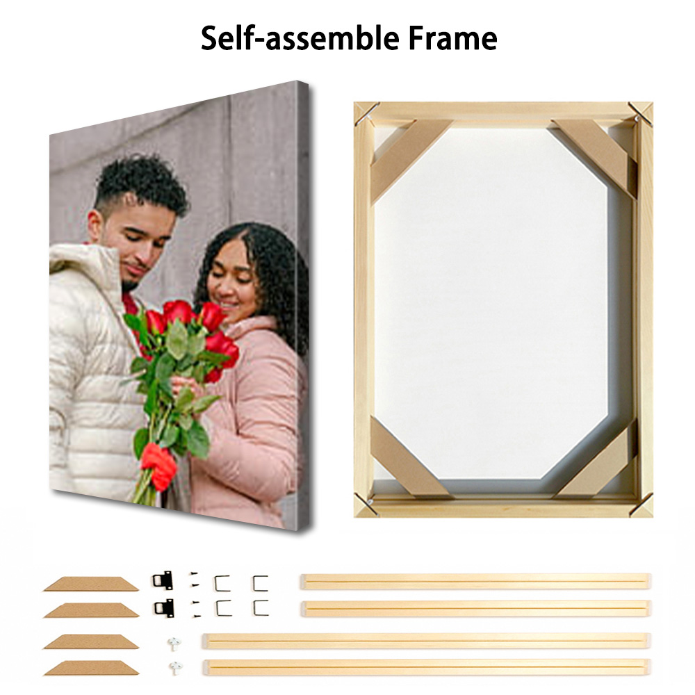 1 Pc Customized Photos on Canv - Engraved Wood Frame reseña y precio