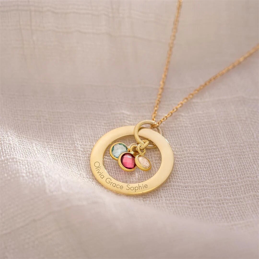 Custom Birthstone Eternal Ring - Birth Flower Necklace reseña y precio