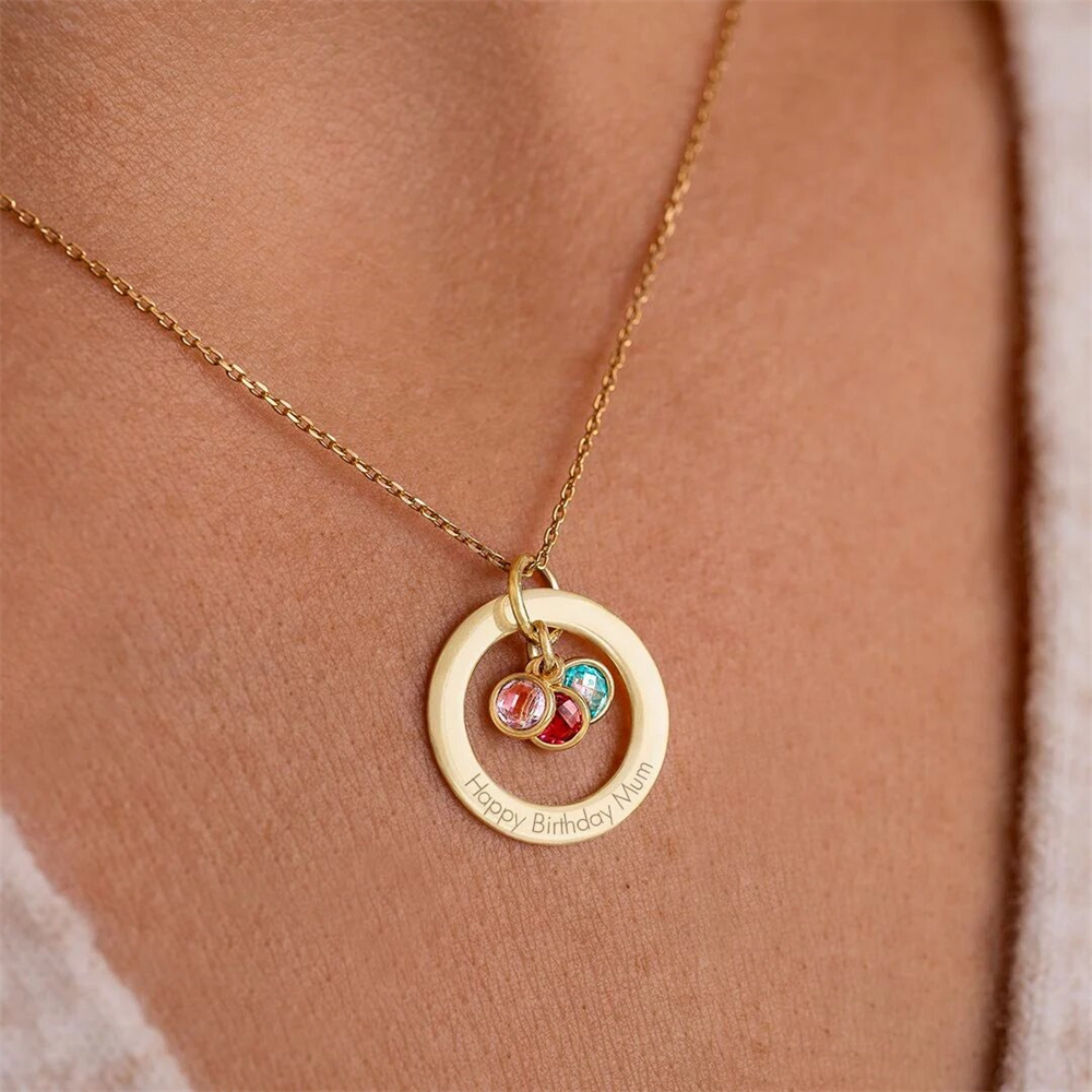 Custom Birthstone Eternal Ring - Birth Flower Necklace reseña y precio