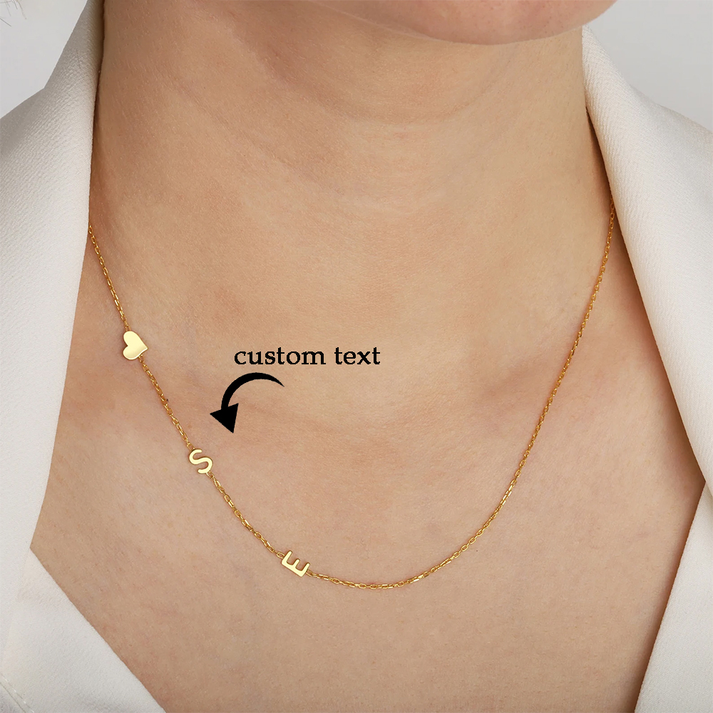 Custom Heart Sideways Letter I - Name Necklace Custom reseña y precio