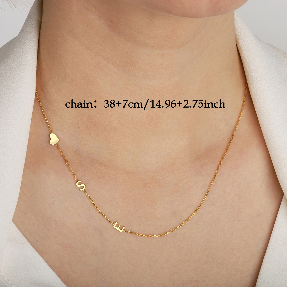 Custom Heart Sideways Letter I - Name Necklace Custom reseña y precio