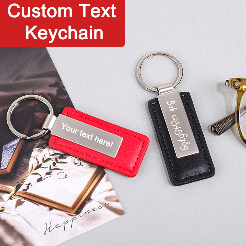 PU Leather Custom Name Keychai - Initial Ring Custom reseña y precio