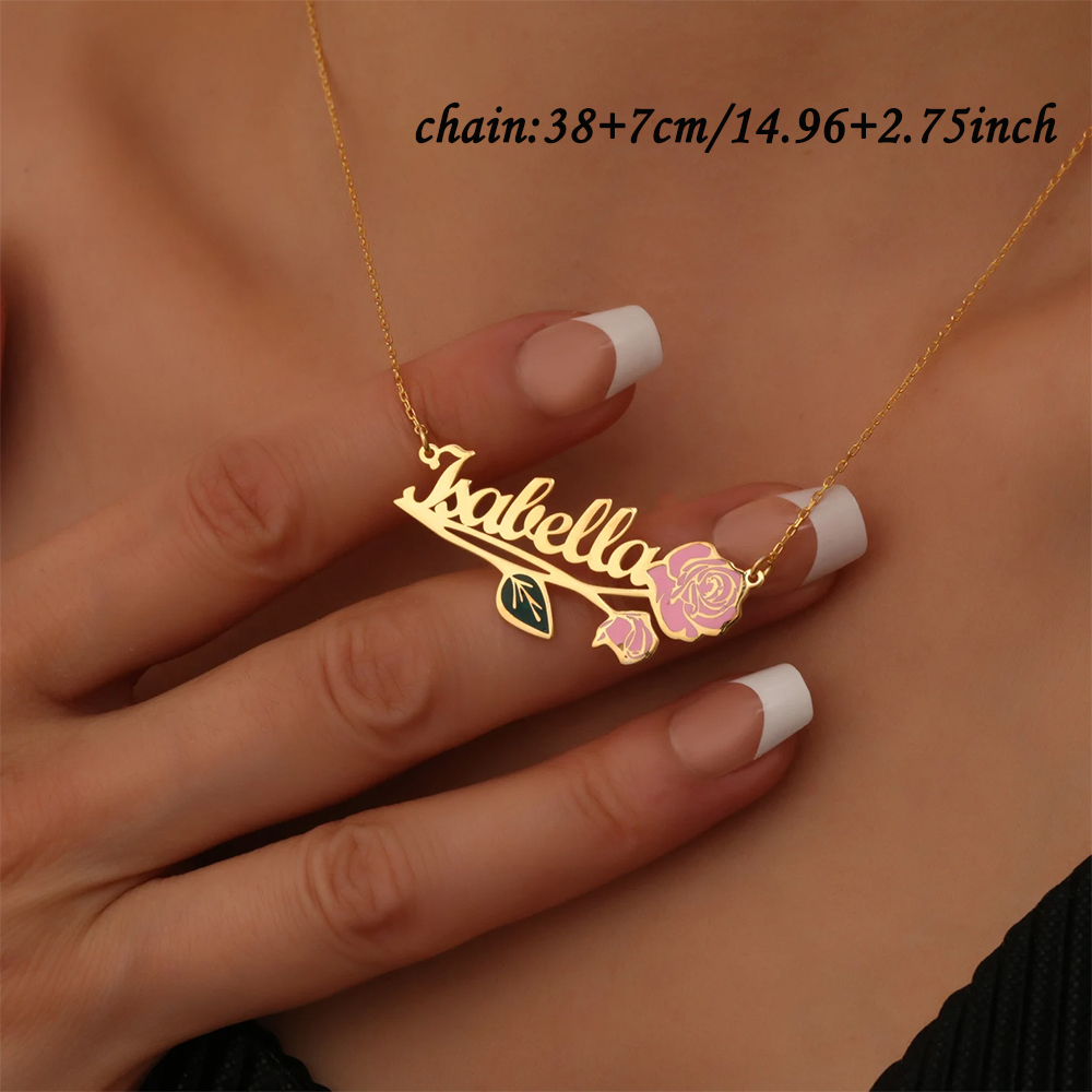 Personalized Colorfuls Birth F - Name Necklace Custom reseña y precio