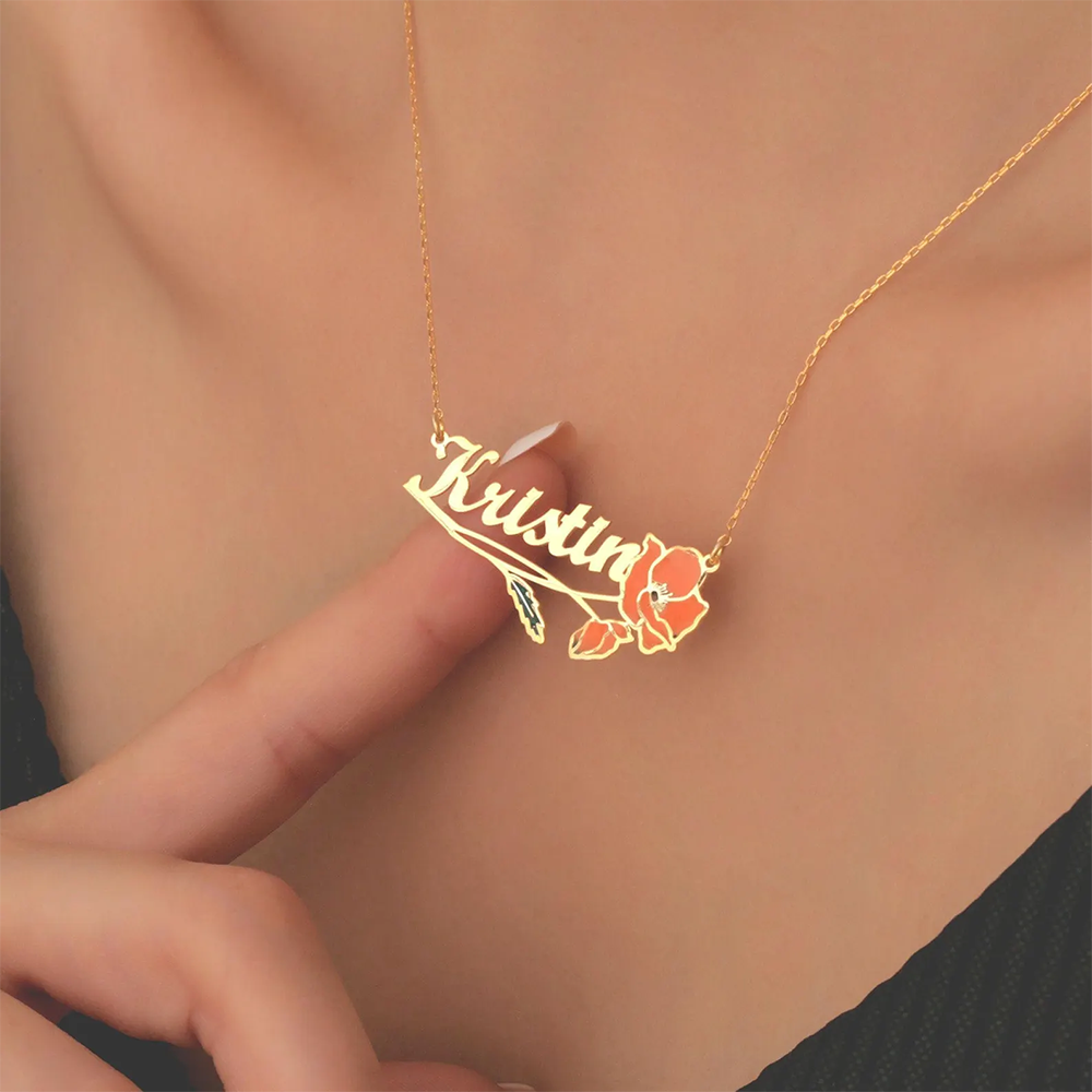 Personalized Colorfuls Birth F - Name Necklace Custom reseña y precio