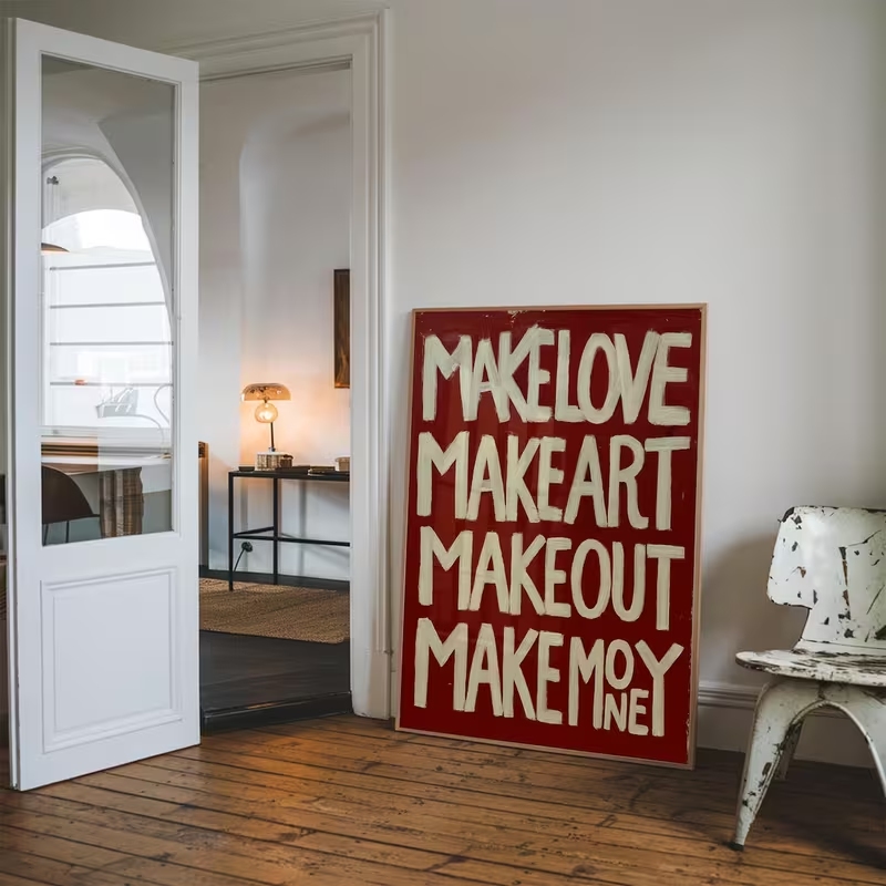 Modern,Retro Self Made Love Ki - Custom Map Poster reseña y precio