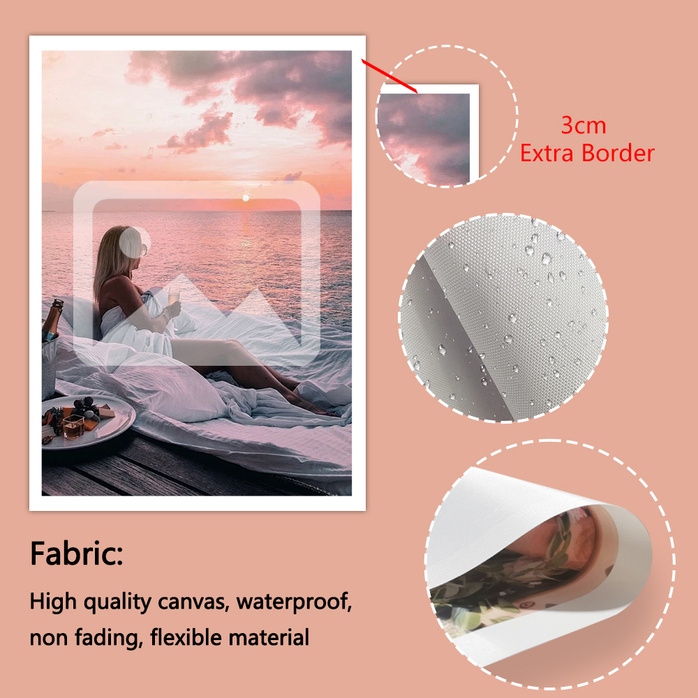 1 customized photo canvas, opt - Engraved Wood Frame reseña y precio
