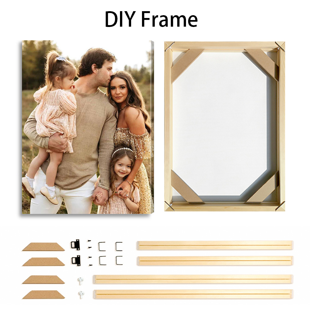 1 customized photo canvas, opt - Engraved Wood Frame reseña y precio
