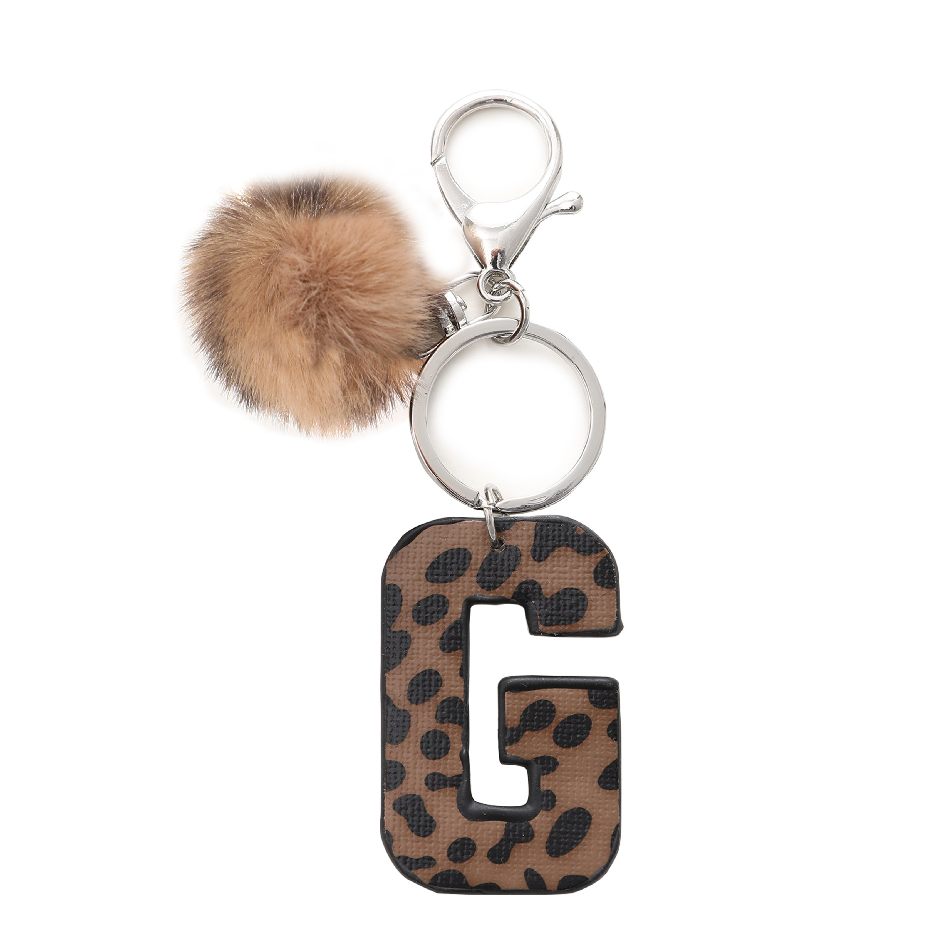 A-M Fashion Leopard Alphabet A - Monogram Keychain Leather reseña y precio