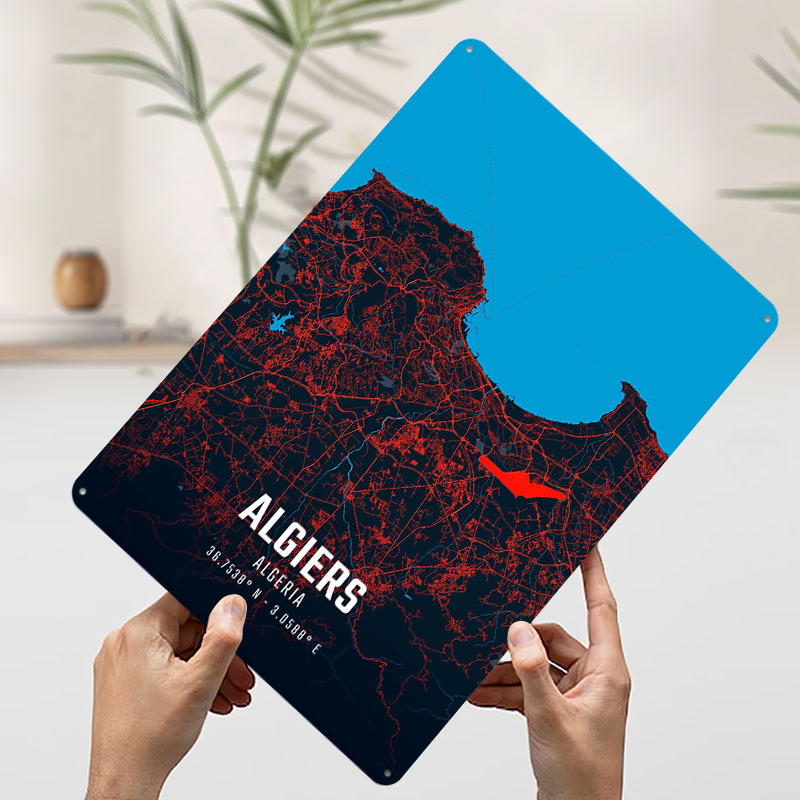 Algiers City Map Metal Poster  - Custom Map Poster reseña y precio
