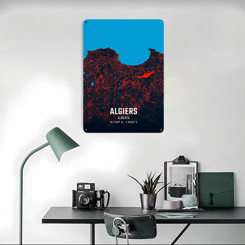 Algiers City Map Metal Poster  - Custom Map Poster reseña y precio