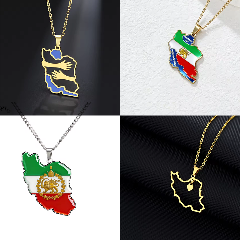 Lucktune Iran Map Pendant Neck - Custom Star Map reseña y precio