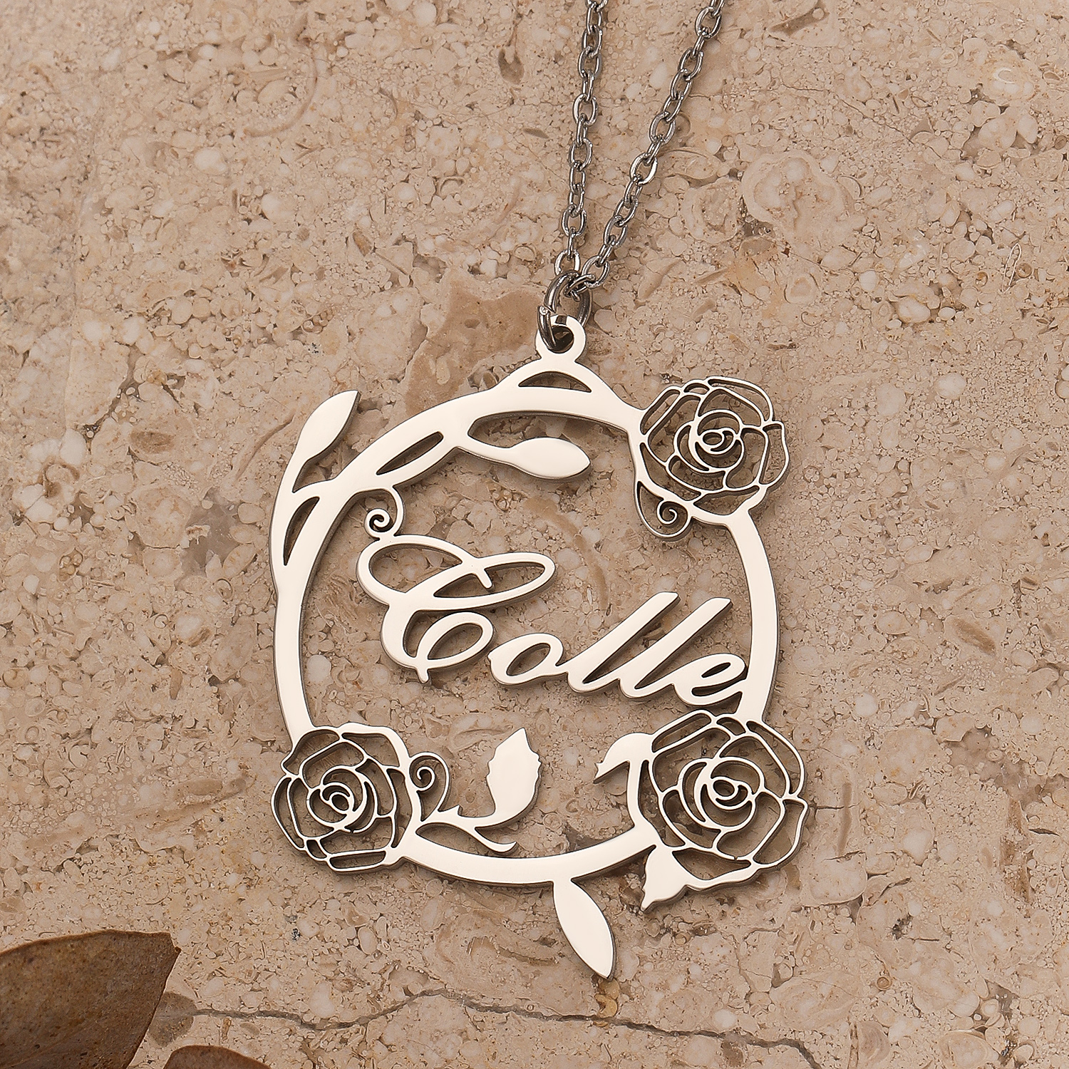 1pc Custom Rose Flower Name Ne - Name Necklace Custom reseña y precio