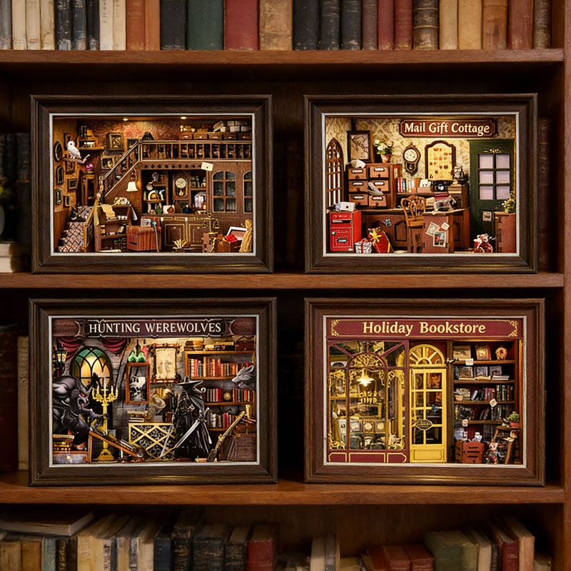 DIY 3D Wooden Book Nook Kit Mi - Engraved Wood Frame reseña y precio