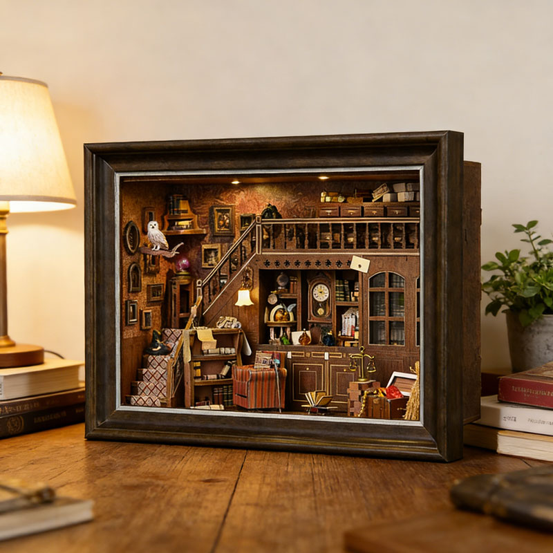 DIY 3D Wooden Book Nook Kit Mi - Engraved Wood Frame reseña y precio