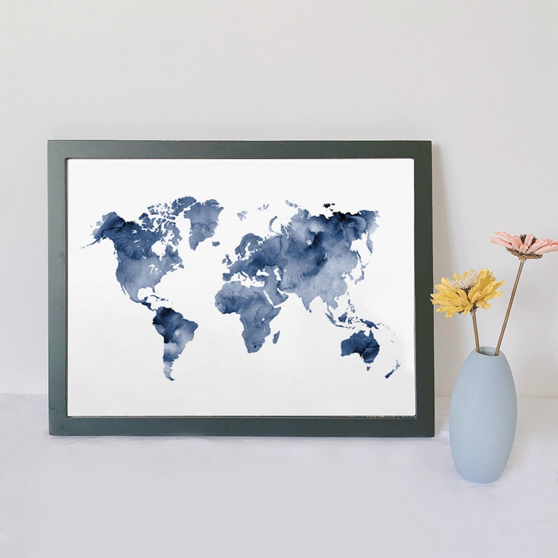 Blue World Map Print Navy Map  - Custom Star Map reseña y precio