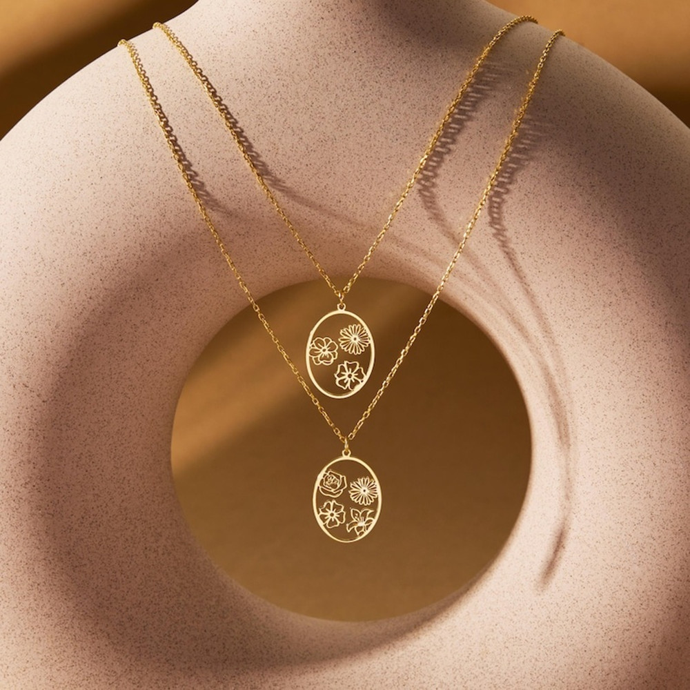 Custom Birth Flower Necklace P - Birth Flower Necklace reseña y precio