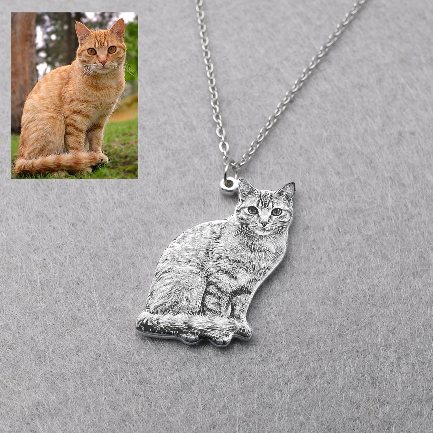 Personalized Pet Picture Neckl - Pet Portrait Custom reseña y precio