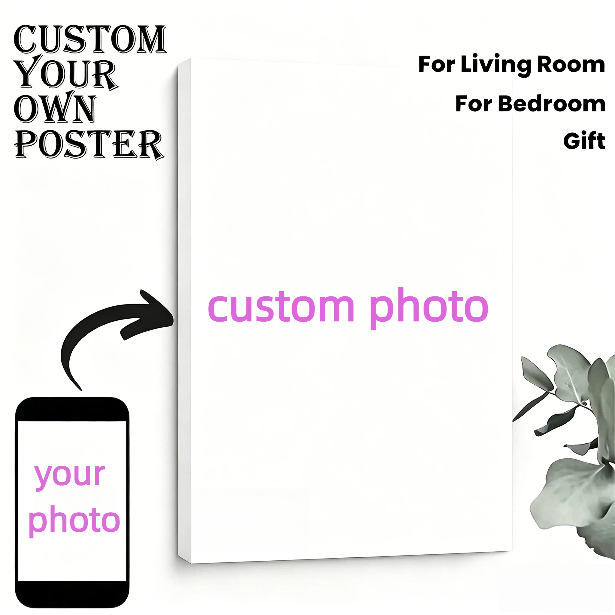 Custom Personal Photo Canvas W - Personalized Name Box reseña y precio