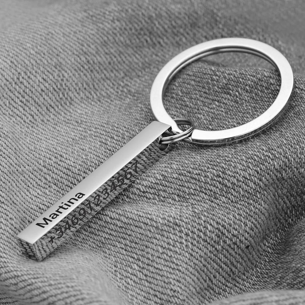 Personalized 3D Bar Keychain E - Initial Ring Custom reseña y precio