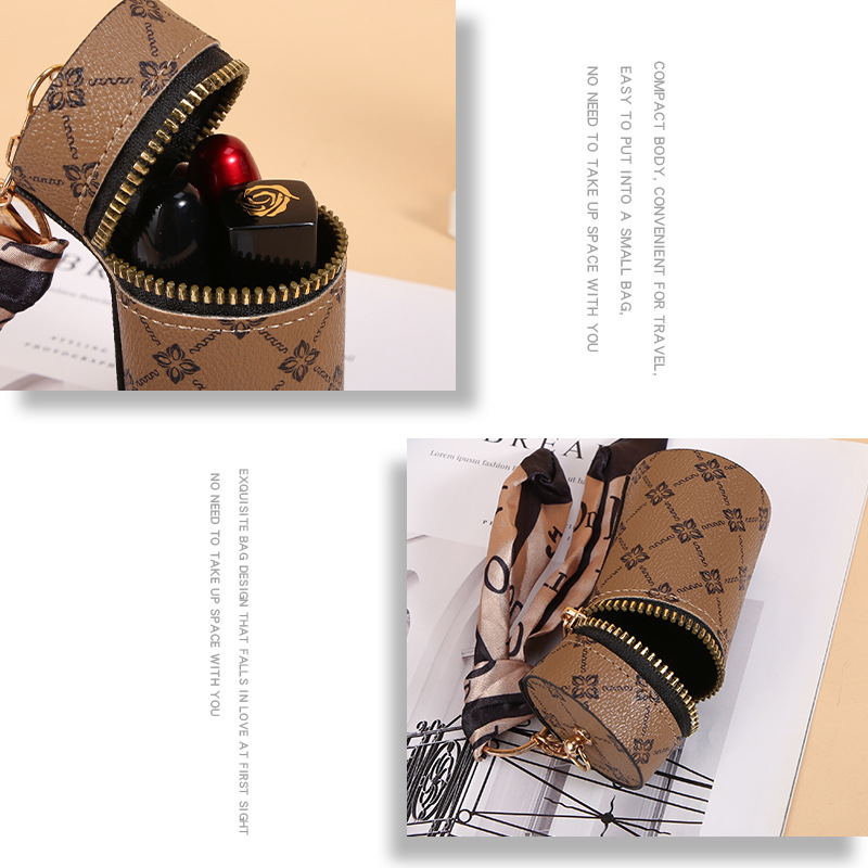 Scarf Pattern Lipstick Keychai - Monogram Keychain Leather reseña y precio