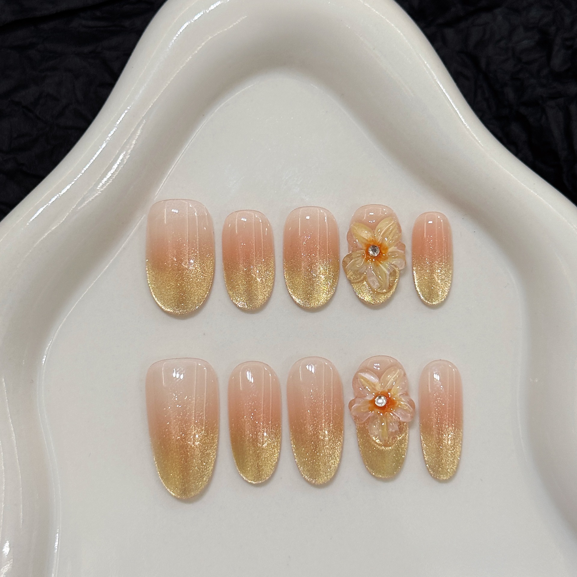 10pcs Handmade Press on Nails  - Pressed Flower Art reseña y precio