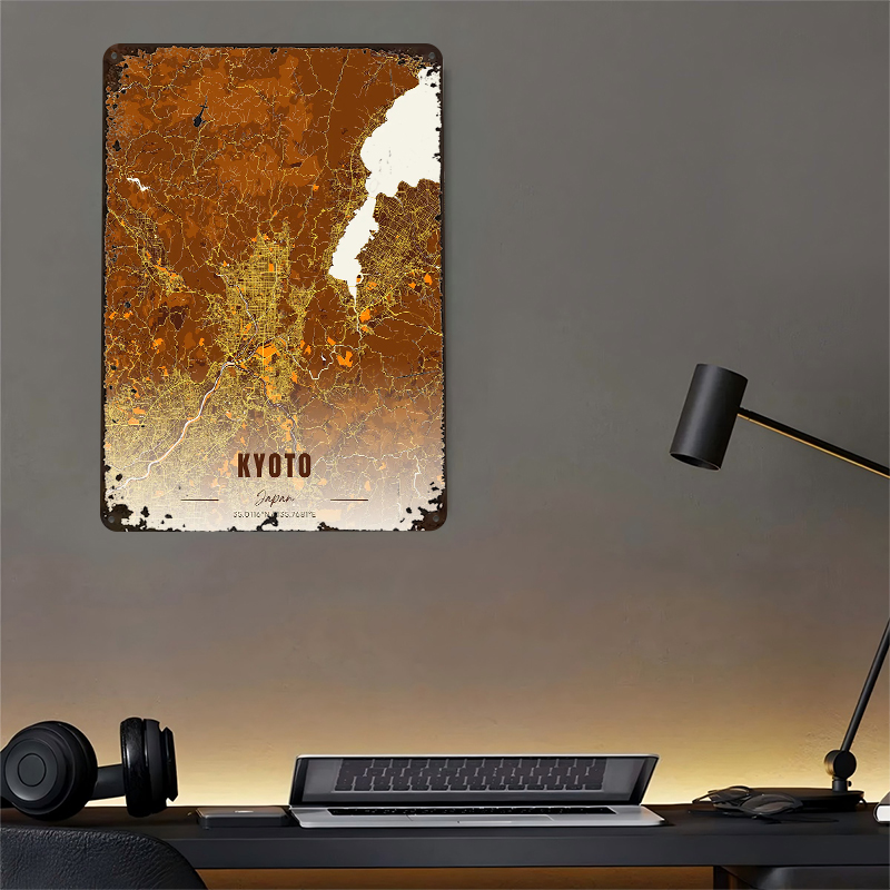 Kyoto Japan Map Art Metal Post - Custom Map Poster reseña y precio