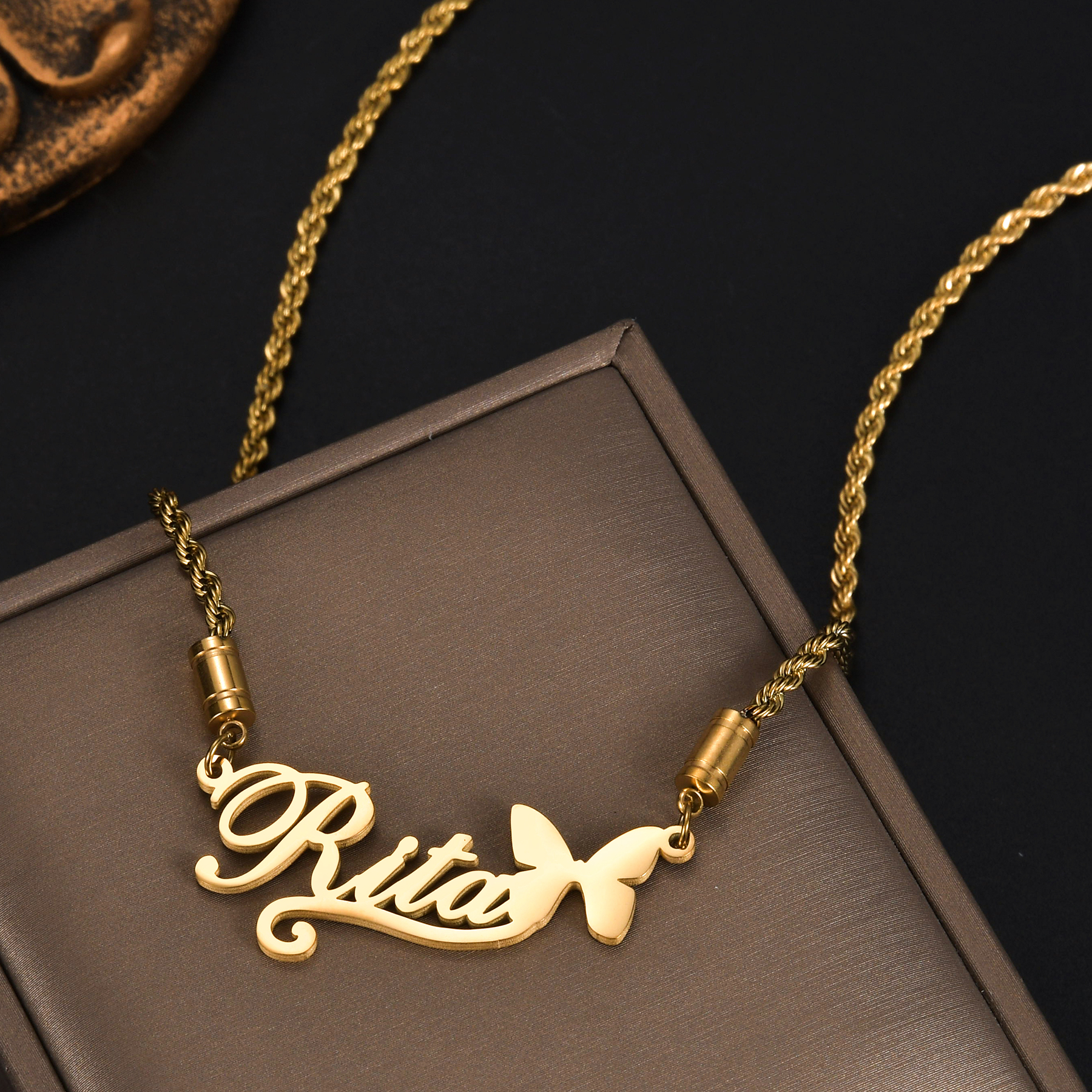 Atoztide Personalized Custom N - Birth Flower Necklace reseña y precio