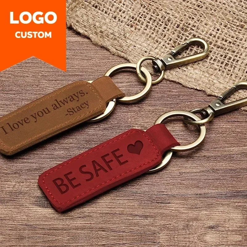Laser Custom Logo Leather Keyc - Initial Ring Custom reseña y precio