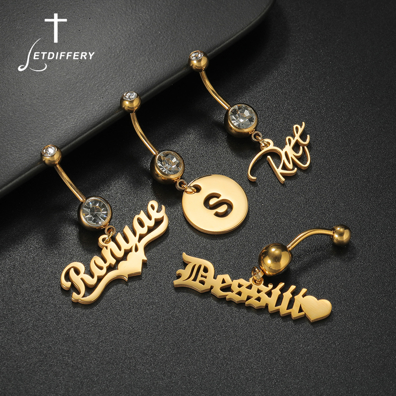 Letdiffery Custom Name Belly B - Initial Ring Custom reseña y precio