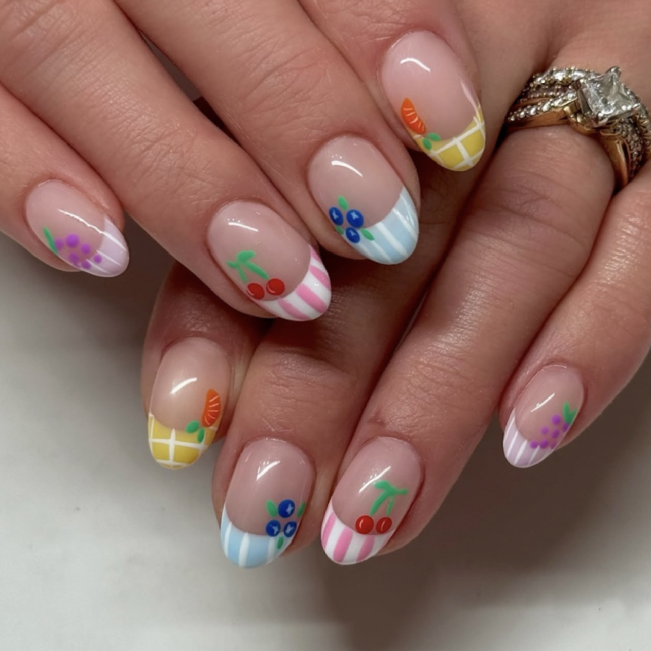 24Pcs Simple Almond Nails Tips - Pressed Flower Art reseña y precio