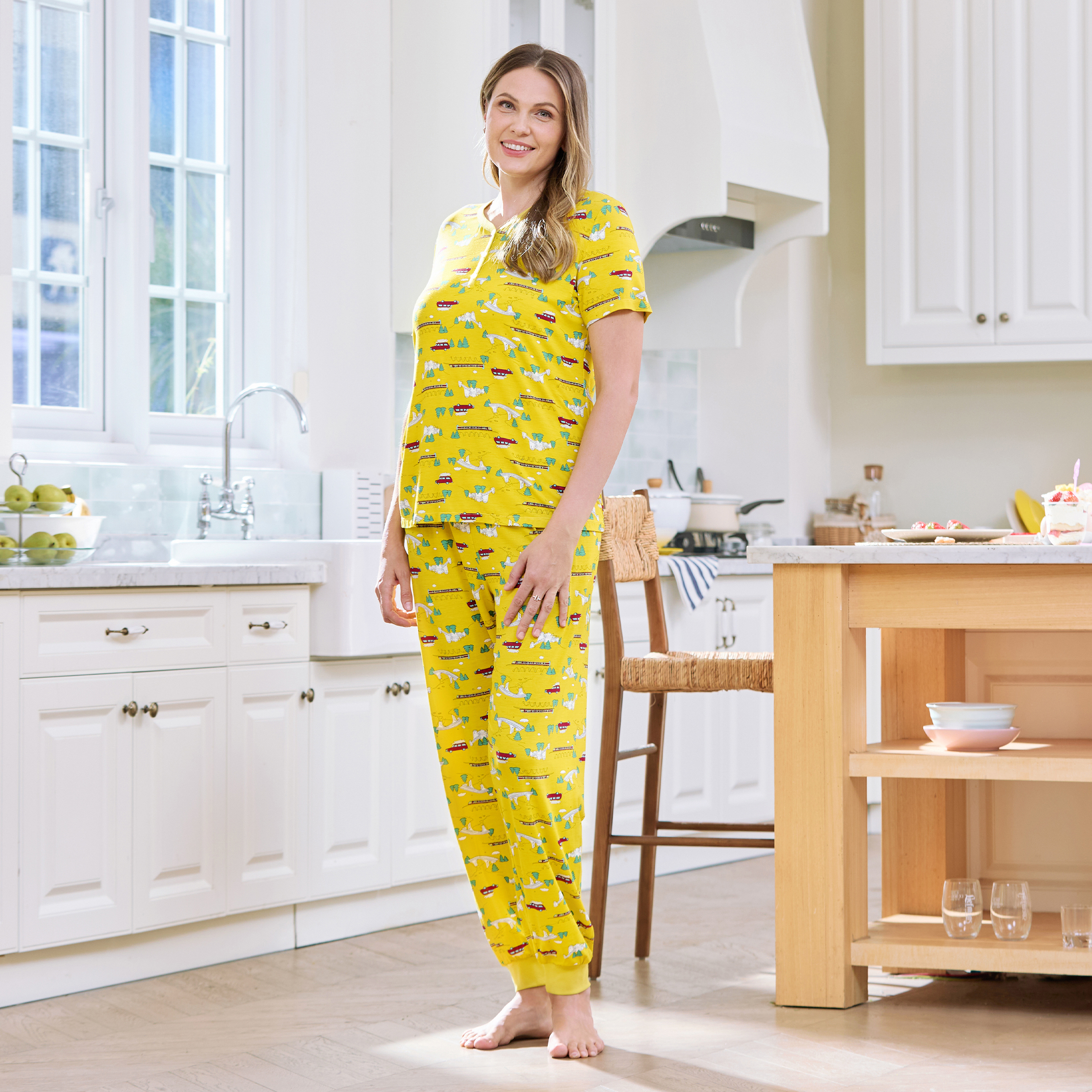 PatPat Bamboo Family Yellow PJ - Family Tree Print reseña y precio