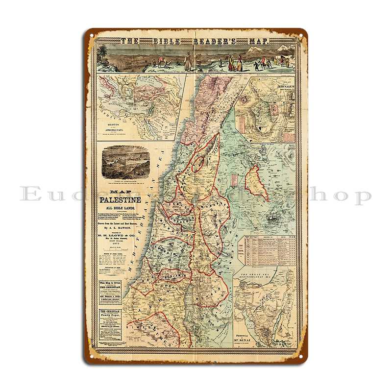 Map Of Palestine And All Bible - Custom Map Poster reseña y precio